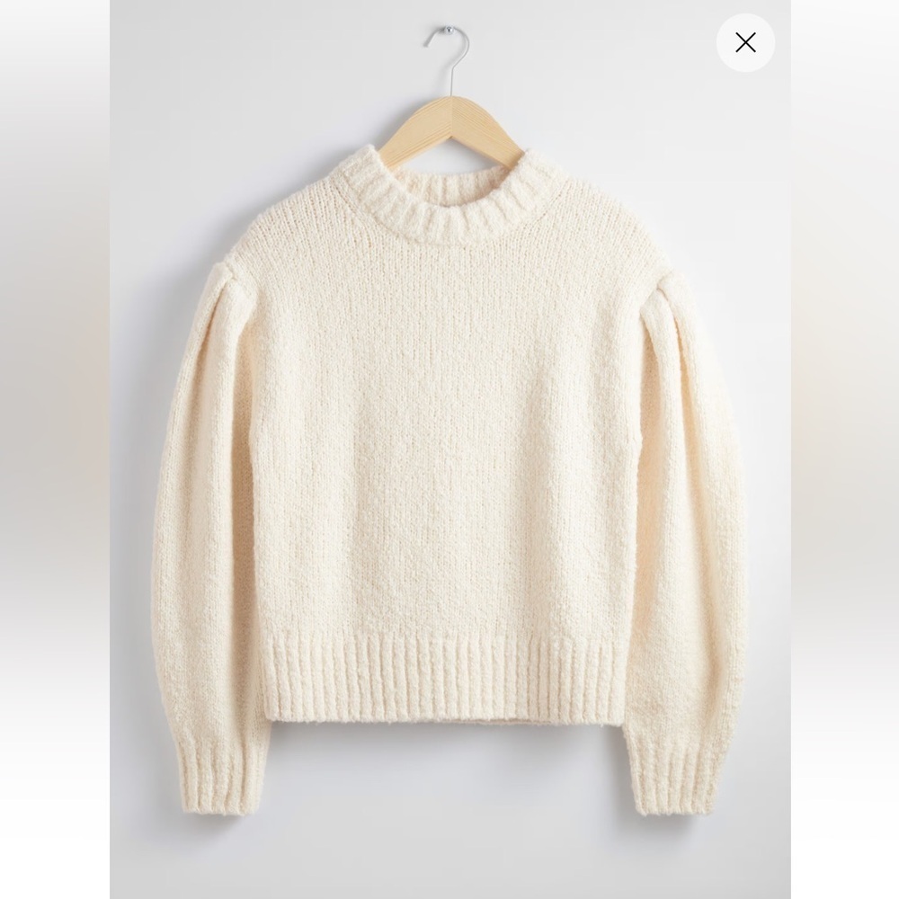 & other stories cream oversized knit sweater